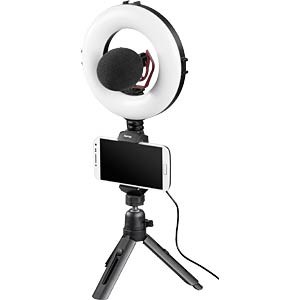 RING LIGHT COM LUZ CIRCULAR E SUPORTE SMARTPHONE ÁREA 67' HAMA