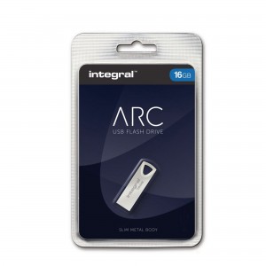 PEN DRIVE METAL ARC 16GB USB 3.0 INTEGRAL de lado