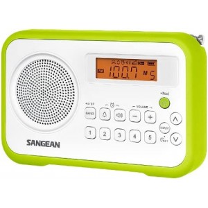 Rádio (Branco/Verde - Digital - 10 - Bateria) SANGEAN de lado