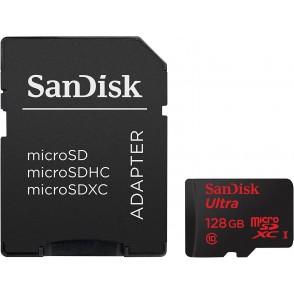 CARTÃO DE MEMÓRIA MICRO SDHC A1 128GB CLASS 10 UHS-I U1 + ADAPTADOR SANDISK