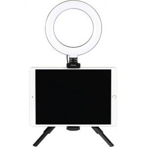 RING LIGHT COM LUZ CIRCULAR E SUPORTE SMARTPHONE ÁREA 67' HAMA