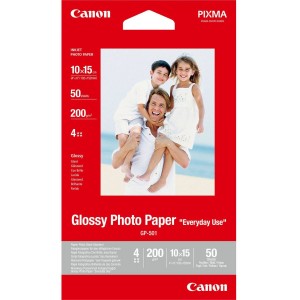 Papel Fotográfico Brilhante Canon GP-501 4x6" - 50 Folhas