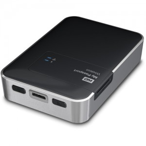 DISCO EXTERNO MY PASSPORT WIRELESS 2TB /HDD /WI-FI /USB3.0 /LEITOR SD WESTERN DIGITAL de lado