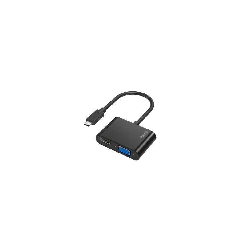 Cabo Adaptador De Vídeo /2 em 1 /USB-C /VGA /HDMI HAMA