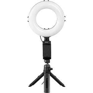 RING LIGHT COM LUZ CIRCULAR E SUPORTE SMARTPHONE ÁREA 67' HAMA