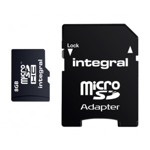 CARTÃO DE MEMÓRIA MICRO SDHC 08GB + ADAPTADOR SD INTEGRAL