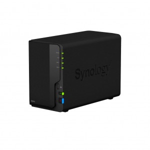 SERVIDOR NAS 2 BAIAS / 1.3 GHZ / DUALCORE CPU / 2GB RAM SYNOLOGY DS218 de lado