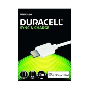 CABO DE DADOS E CARGA APPLE LIGHTNING /USB /2M DURACELL