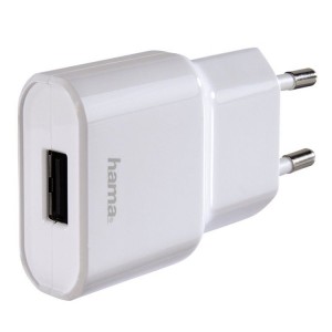 Carregador USB-A 5V/2,4A C/Cabo i-PHONE HAMA de lado