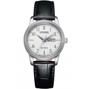 Relógio Citizen Eco-Drive Para Mulher Em Branco/Couro