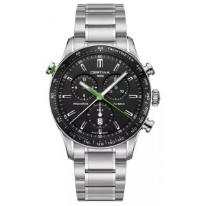 Relógio Certina DS-2 Cronógrafo Flyback Para Homem Em Preto