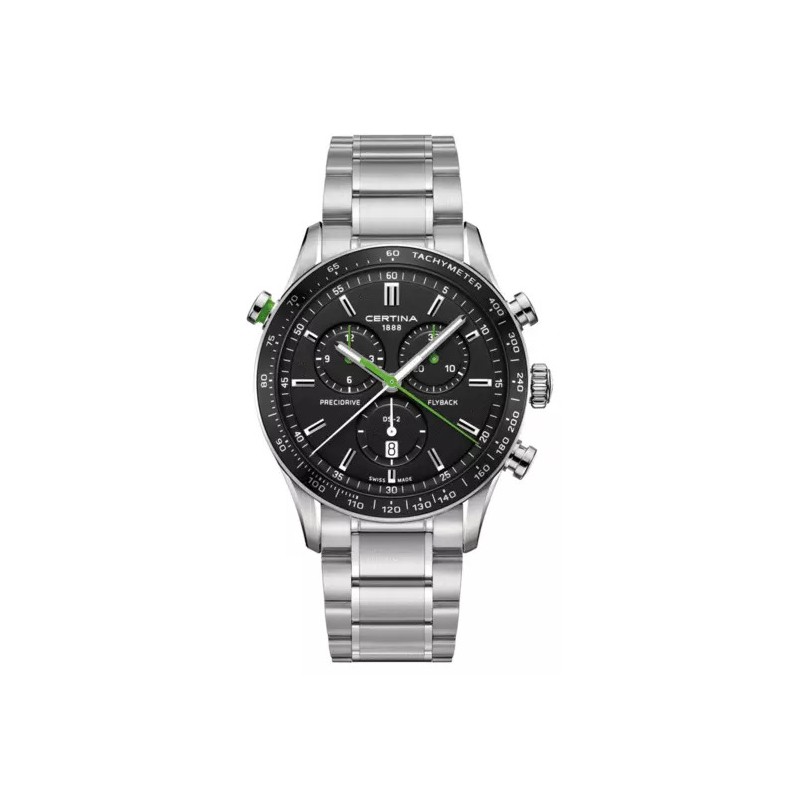 Relógio Certina DS-2 Cronógrafo Flyback Para Homem Em Preto