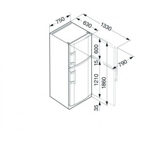 GELEIRA 2 PORTAS 453Lt COM CONGELADOR LIEBHERR