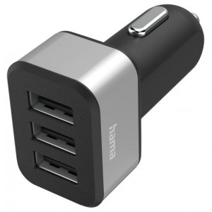 CARREGADOR USB-A TRIPLO 5V/4.4A DE ISQUEIRO P/CARRO 22W HAMA