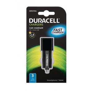 CARREGADOR USB-A 2x2.4A DE ISQUEIRO p/CARRO DURACELL