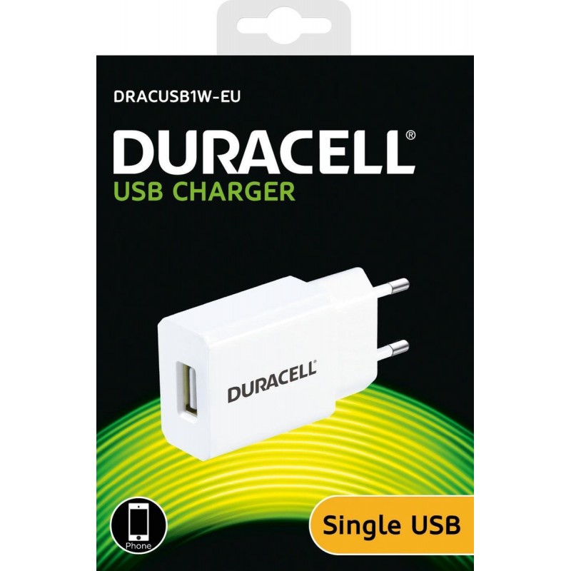 CARREGADOR USB-A 1A COR BRANCA DURACELL