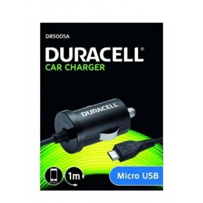 CARREGADOR USB-MICRO DE ISQUEIRO p/CARRO 1A c/CABO 1m DURACELL