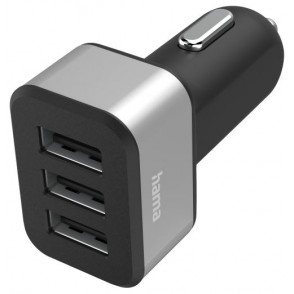 CARREGADOR USB-A TRIPLO 5V/4.4A DE ISQUEIRO P/CARRO 22W HAMA