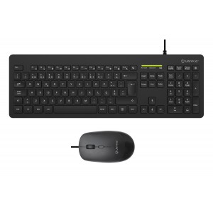 TECLADO E RATO MK211 PRO USB COM FIO PRETO UNIKA