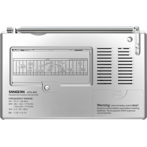 Rádio ATS-405 (Branco - Digital - FM/AM - Pilhas) SANGEAN