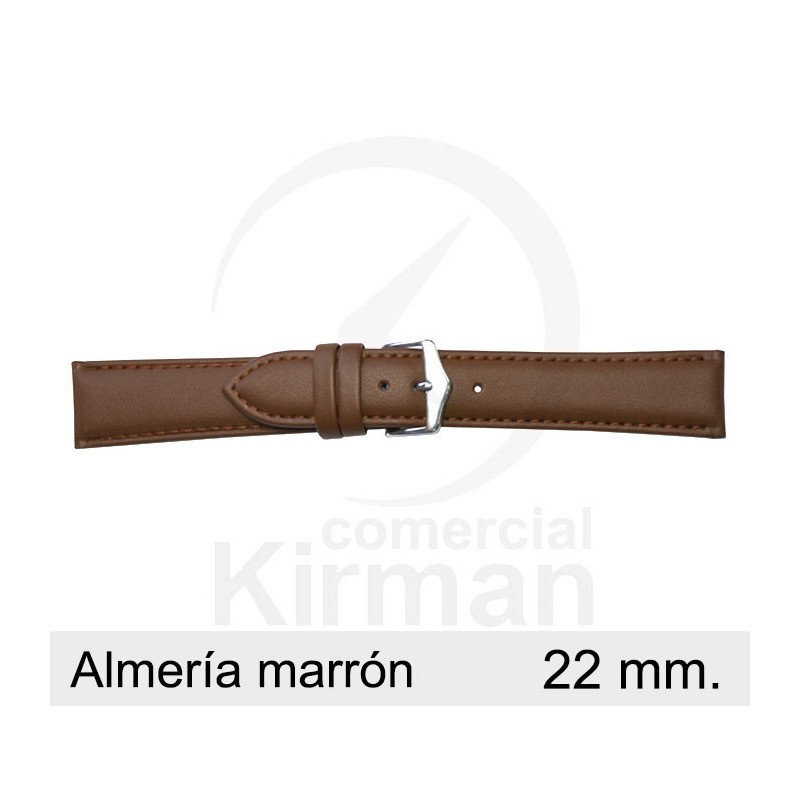 BRACELETE COURO CASTANHA 22MM ALMERIA