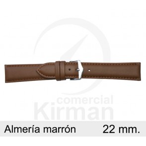 BRACELETE COURO CASTANHA 22MM ALMERIA