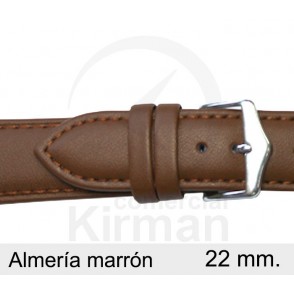 BRACELETE COURO CASTANHA 22MM ALMERIA