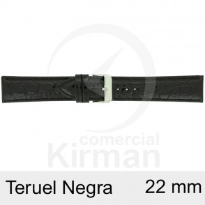 BRACELETE COURO PRETA 22MM TERUEL