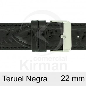 BRACELETE COURO PRETA 22MM TERUEL