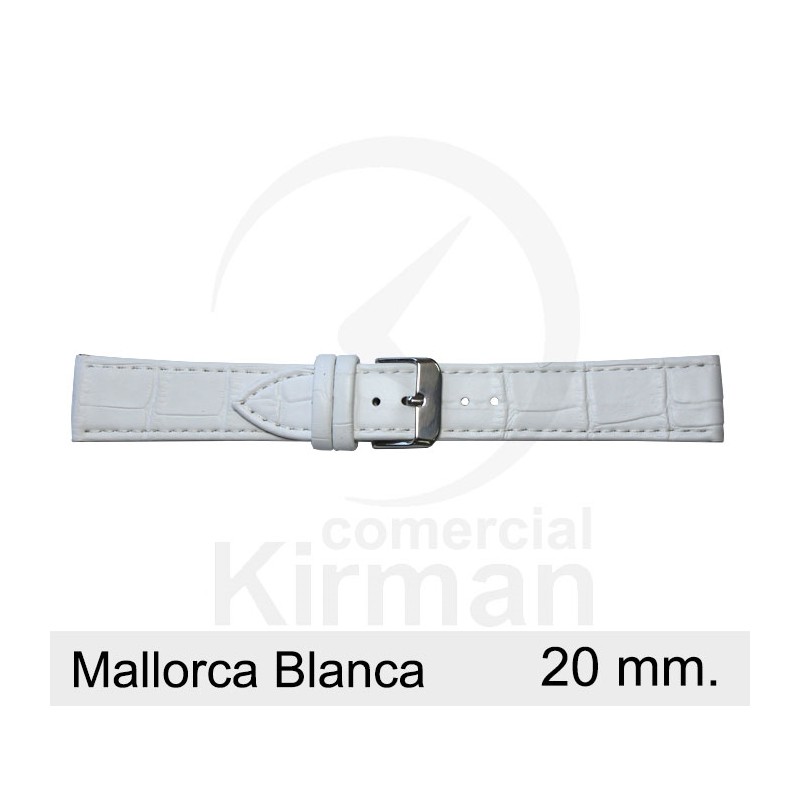 BRACELETE COURO BRANCA 20MM MALLORCA