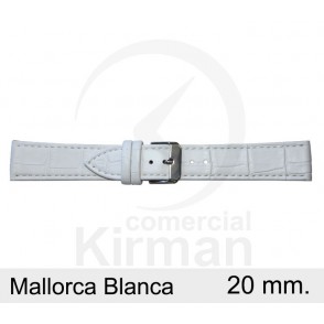 BRACELETE COURO BRANCA 20MM MALLORCA