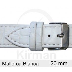 BRACELETE COURO BRANCA 20MM MALLORCA