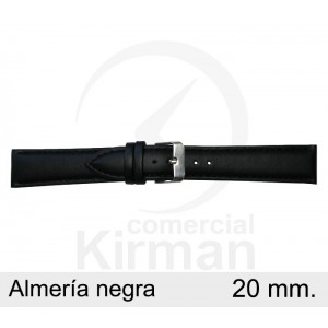 BRACELETE COURO PRETA 20MM ALMERIA