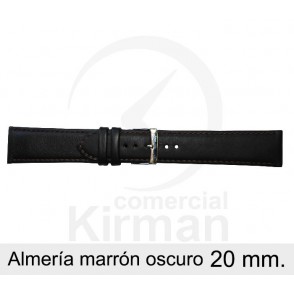 BRACELETE COURO CASTANHA 20MM ALMERIA