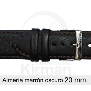 BRACELETE COURO CASTANHA 20MM ALMERIA