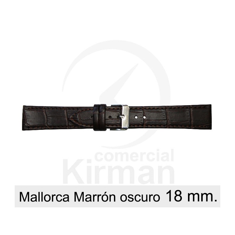 BRACELETE COURO CASTANHA 18MM MALLORCA