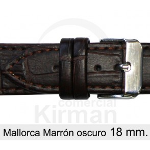 BRACELETE COURO CASTANHA 18MM MALLORCA