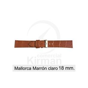 BRACELETE COURO CASTANHA 18MM MALLORCA