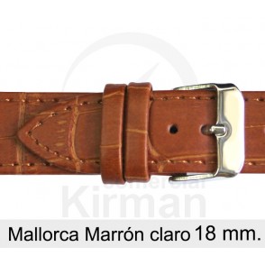 BRACELETE COURO CASTANHA 18MM MALLORCA