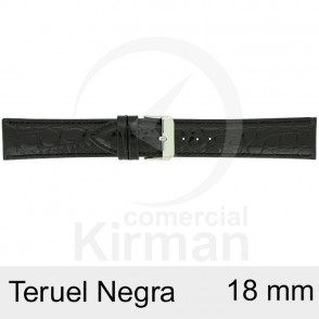 BRACELETE COURO PRETA 18MM TERUEL