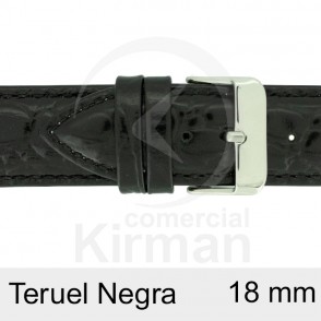 BRACELETE COURO PRETA 18MM TERUEL