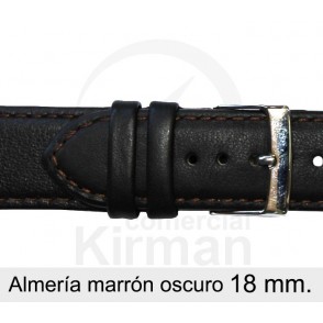 BRACELETE COURO CASTANHA 18MM ALMERIA