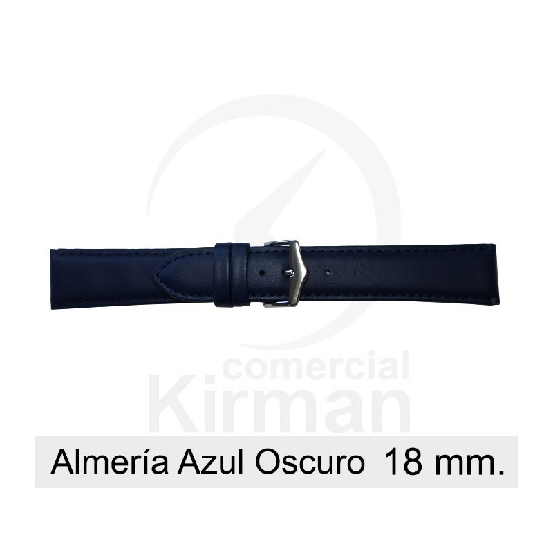 BRACELETE COURO AZUL ESCURO 18MM ALMERIA