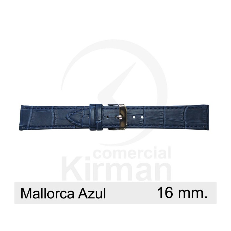 BRACELETE COURO AZUL 16MM MALLORCA