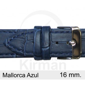 BRACELETE COURO AZUL 16MM MALLORCA