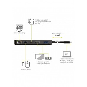 DOCKING STATION UNIVERSAL HDMI / USB-A / VGA / RJ45 / USB-C 85W