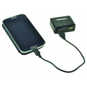 CARREGADOR USB-A 2.4A+1A p/VIAGEM MULTI FICHA DURACELL