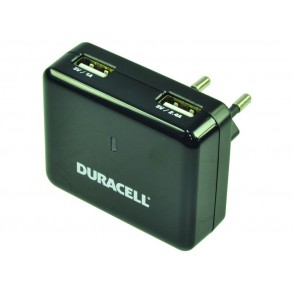 CARREGADOR USB-A 2.4A+1A p/VIAGEM MULTI FICHA DURACELL