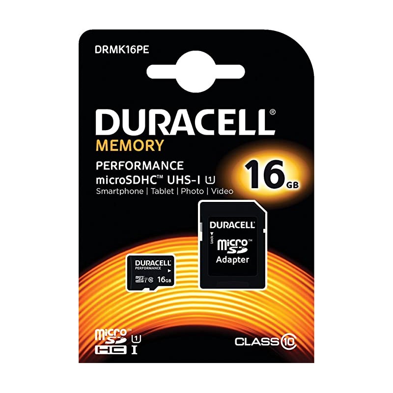 CARTÃO DE MEMÓRIA MICRO SDHC 16GB CLASS10 UHS-I U1 HD 80/10Mb/s DURACELL