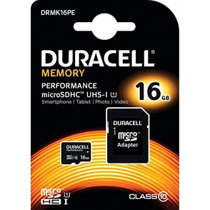 CARTÃO DE MEMÓRIA MICRO SDHC 16GB CLASS10 UHS-I U1 HD 80/10Mb/s DURACELL